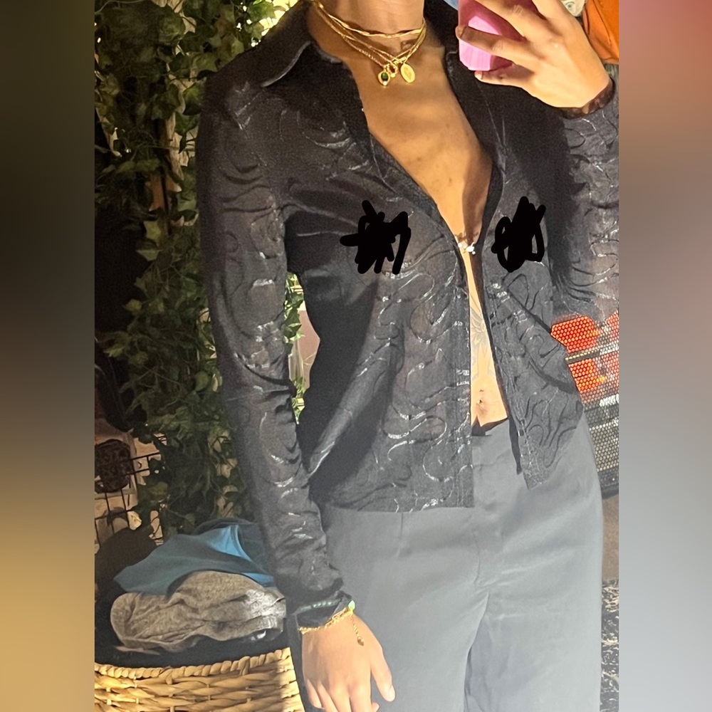 Black Mesh Top